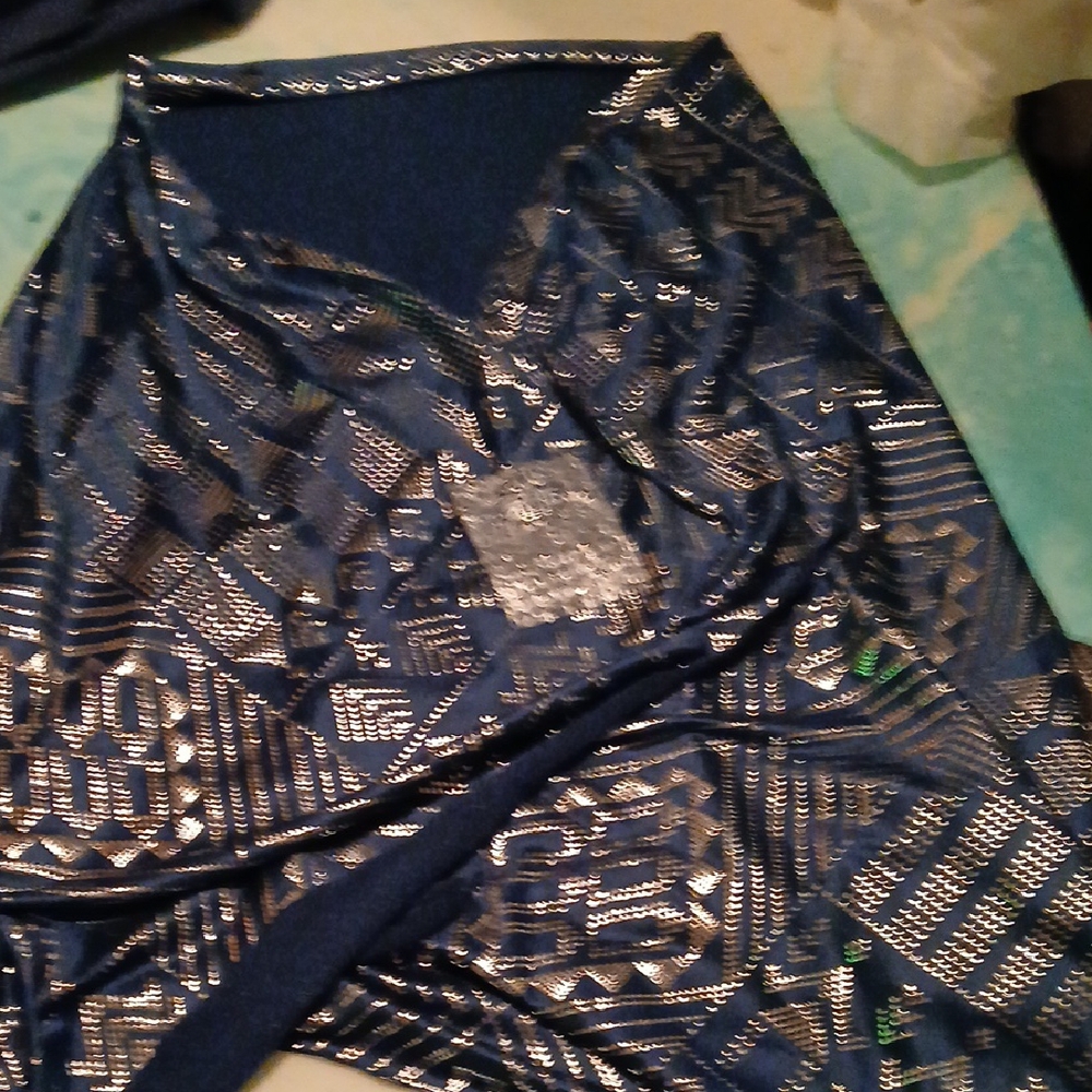 Chic Blue Wrap with Silver Accents